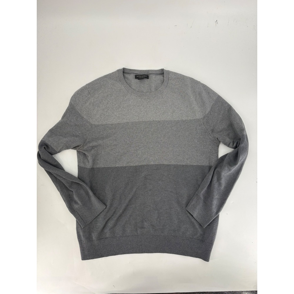 Banana Republic Luxury Blend Silk Cashmere Cotton Grey Colorblock Sweater Mens L